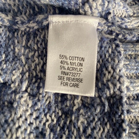 Cozy Croft&Barrow blue knit mock neck long sleeve sweater size medium - Picture 6 of 8